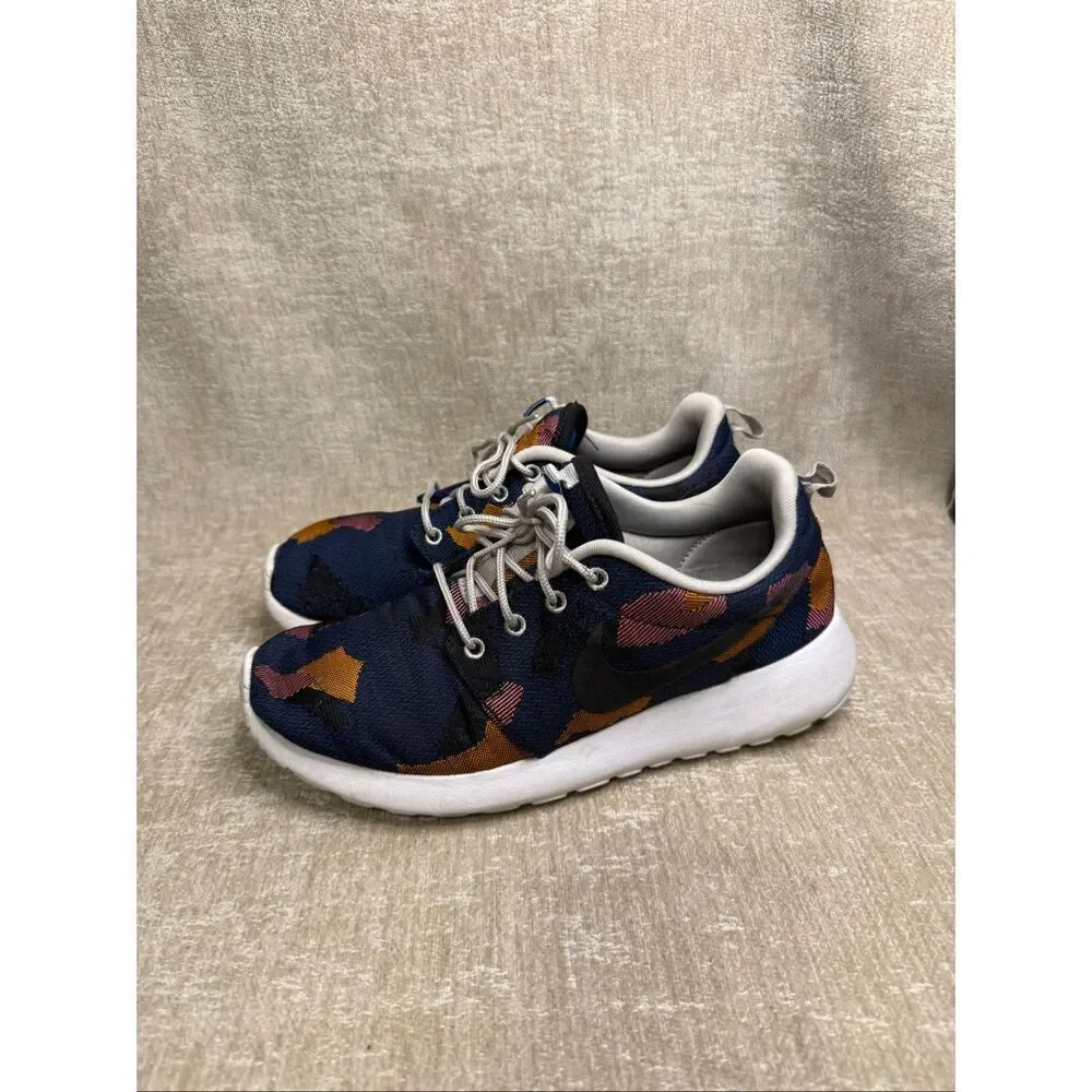 Nike Women's Roshe One Knit Jacquard Print Trainers Running Sneakers Blue Size 8